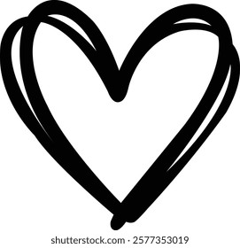 Heart clip art design on plain white transparent isolated background for card, shirt, hoodie, sweatshirt, apparel, tag, mug, icon, poster or badge