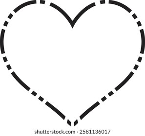 Heart clip art design on plain white transparent isolated background for card, shirt, hoodie, sweatshirt, apparel, tag, mug, icon, poster or badge