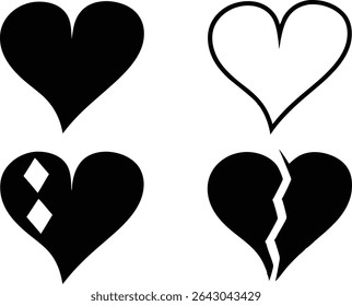 Heart Clipart Collection for Design Projects. Romantic Heart Clipart Pack for Creatives. Red and Pink Heart Clipart Set for Print. Hand Drawn Heart Clipart Bundle for Designers