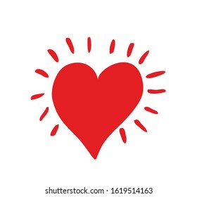Heart clipart. Heart icon. Valentines day card. Isolated illustration on white background, logo or label element. Good for posters, cards, clothes and stationery