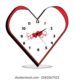  Heart Clock with Decorative Elements – Valentine’s Day Concept