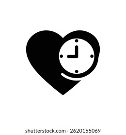 Heart with Clock Inside Representing Time and Emotional Growth