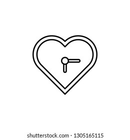 heart, clock, time icon. Signs and symbols can be used for web, logo, mobile app, UI, UX