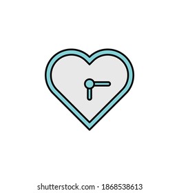 heart, clock, time icon. Signs and symbols can be used for web, logo, mobile app, UI, UX
