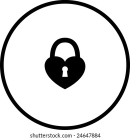 heart closed padlock symbol
