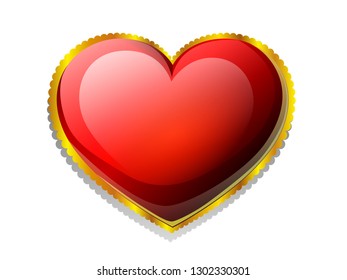 Heart closeup on white background
