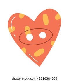 Heart Clothes Button Vector Illustration