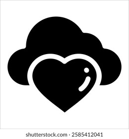Heart Cloud Icon Element For Design