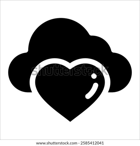 Heart Cloud Icon Element For Design