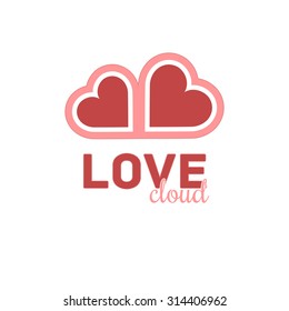 Heart cloud symbol logo icon design template. Vector sign eps 10