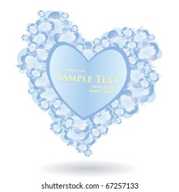 Heart Cloudy Blue Frame for Your Message