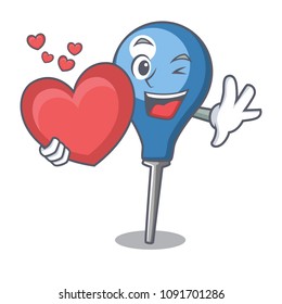With heart clyster mascot cartoon style