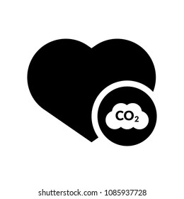 heart and CO2 icon