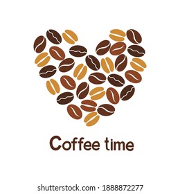 heart Coffee bean icon isolate on white background.