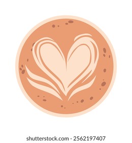 Heart coffee foam art vector illustration