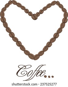 Heart of coffee. vector