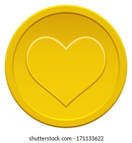 Heart coin for the Valentine day