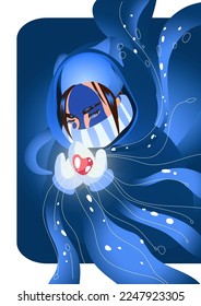 Heart of cold - vector illustration