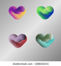 Heart collage with color fur