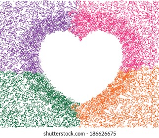 Heart collected from musical notes