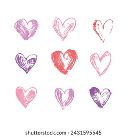 Colección Corazón - Ilustraciones Vectoriales Dibujadas A Mano
