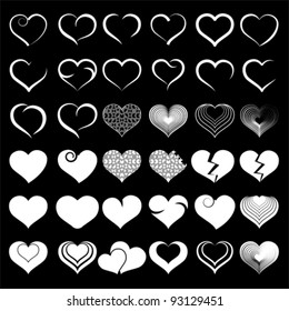 Heart collection icon, love symbol, vector