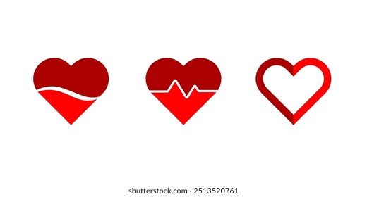 Colección de corazón sobre fondo blanco 3