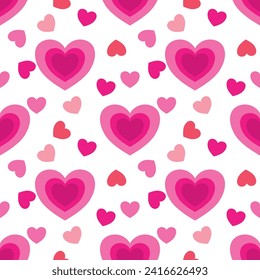 Heart collection, seamless heart pattern vector illustration background.