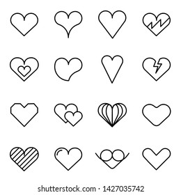 heart collection set icon vector design