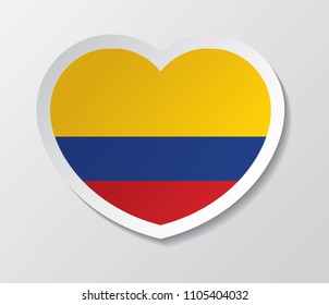 heart colombia flag vector