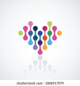 heart from the color bright connected elements