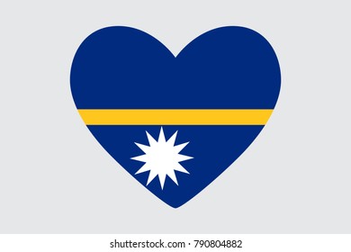 Heart in the color of the flag of Nauru.
