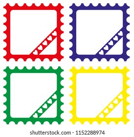 Heart color frame set vector