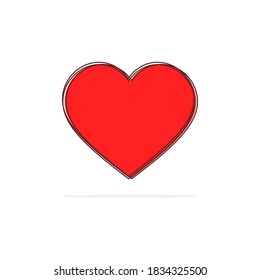Heart color icon. Love symbol with lines illustration. Isolated on white.