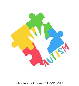 heart color jigsaw Concept of caring for mentally ill children with autism