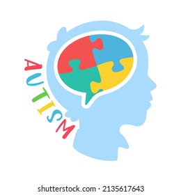 heart color jigsaw Concept of caring for mentally ill children with autism