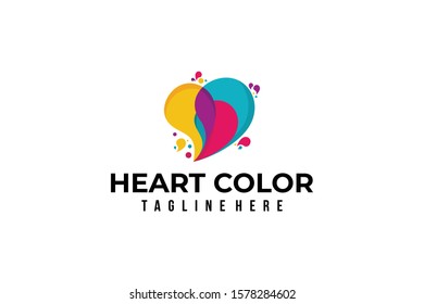 heart color logo icon vector isolated