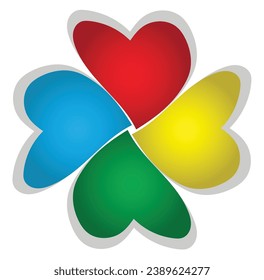 Heart Color Set Icon vector illustration. A collection of Hearts in one type with various colors and cool shadow effects.