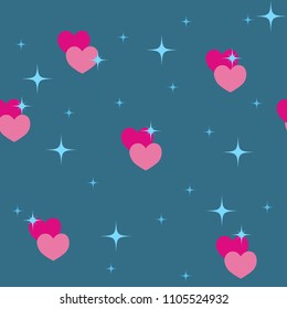 Heart color and star seamless pattern. Fashion graphic design. Modern stylish texture. Colorful template for prints, textiles, wrapping, wallpaper, card, banner, business. Vector illustration
