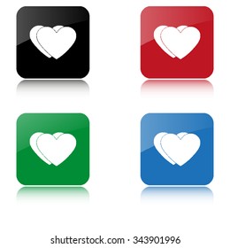 Heart  - color vector icon  with shadow