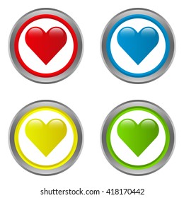 Heart. Colored icons. Vector illustration.