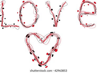 heart of colored lines as a symbol
