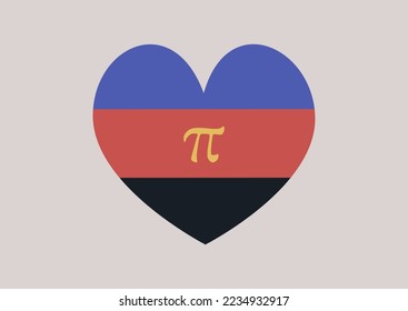 A heart colored as a polyamory flag, romantic relationships with multiple partners
