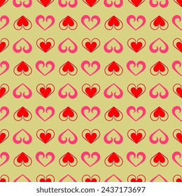 Heart colorful abstract seamless pattern. Fashion graphic design. Modern stylish texture. Color template for prints, textiles, wrapping, wallpaper, banner, business, etc. Vector illustration