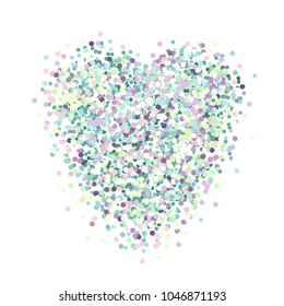 Heart of colorful glitter like mermaid scales on a white background.  It can be used for greeting card, mug, brochures, poster, label, sticker etc.