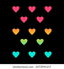 heart colorful gradient, Graphic design print t-shirts fashion, illustration, vector, posters, cards, stickers, mug