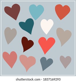 Heart. Colorful hearts for decoration. Love. Icons and symbols. Isolated vector image.