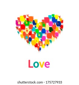 Heart colorful shape. love vector 