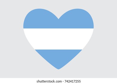 Heart in colors of the Argentine flag, vector