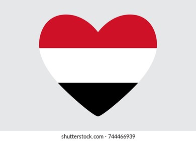 Heart in colors of the Egypt flag, vector